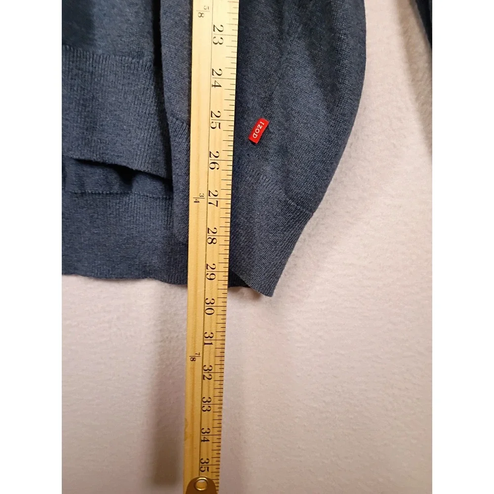 Classic Preppy IZOD Mens XXL Blue V-Neck Long Sleeve Knit Logo Sweater